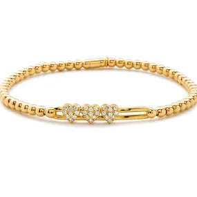 Hulchi Belluni Heart Slider Stretch Bracelet (20381)