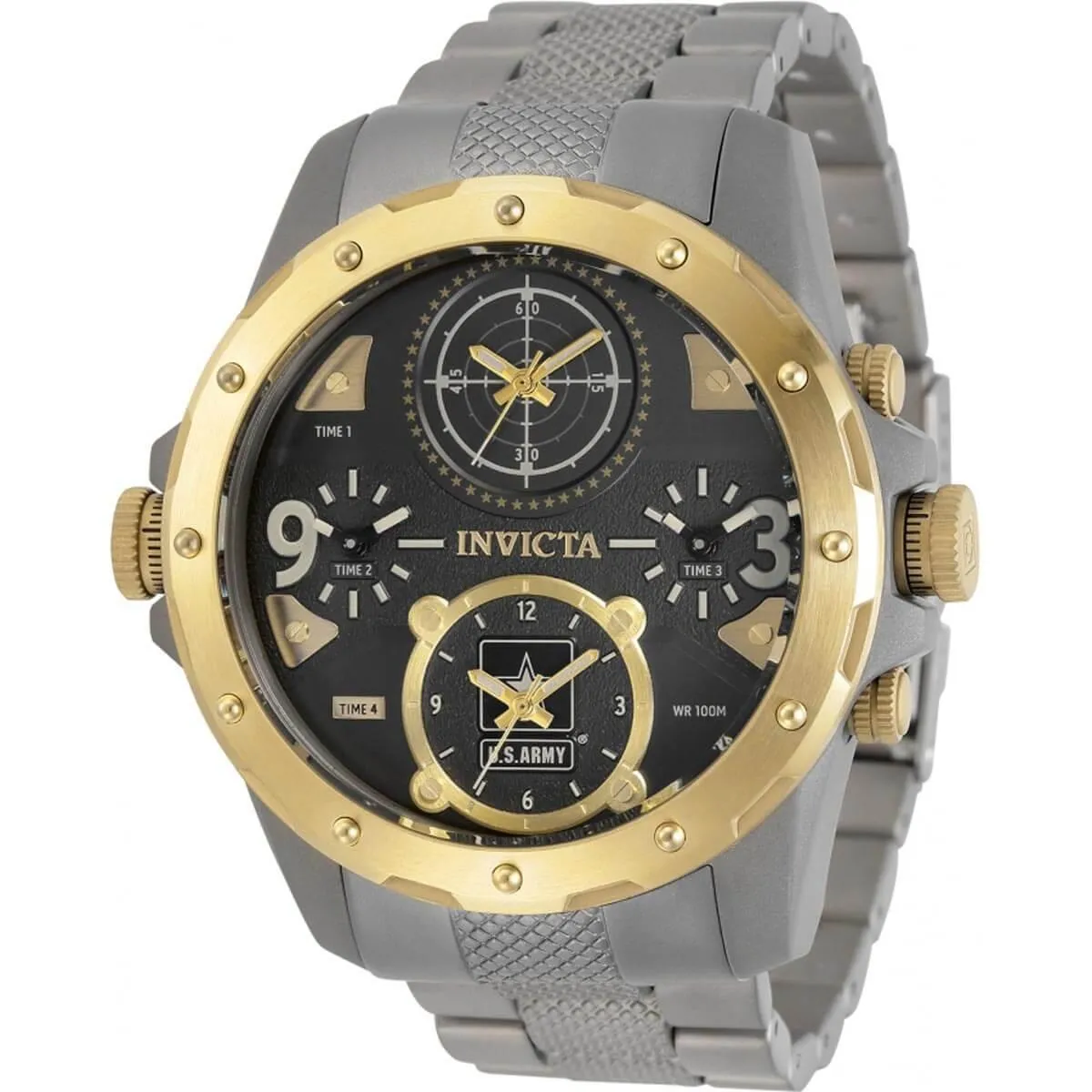 Invicta Men's Chronograph Watch - U.S. Army TT Silver and Yellow Gold Case | 31971