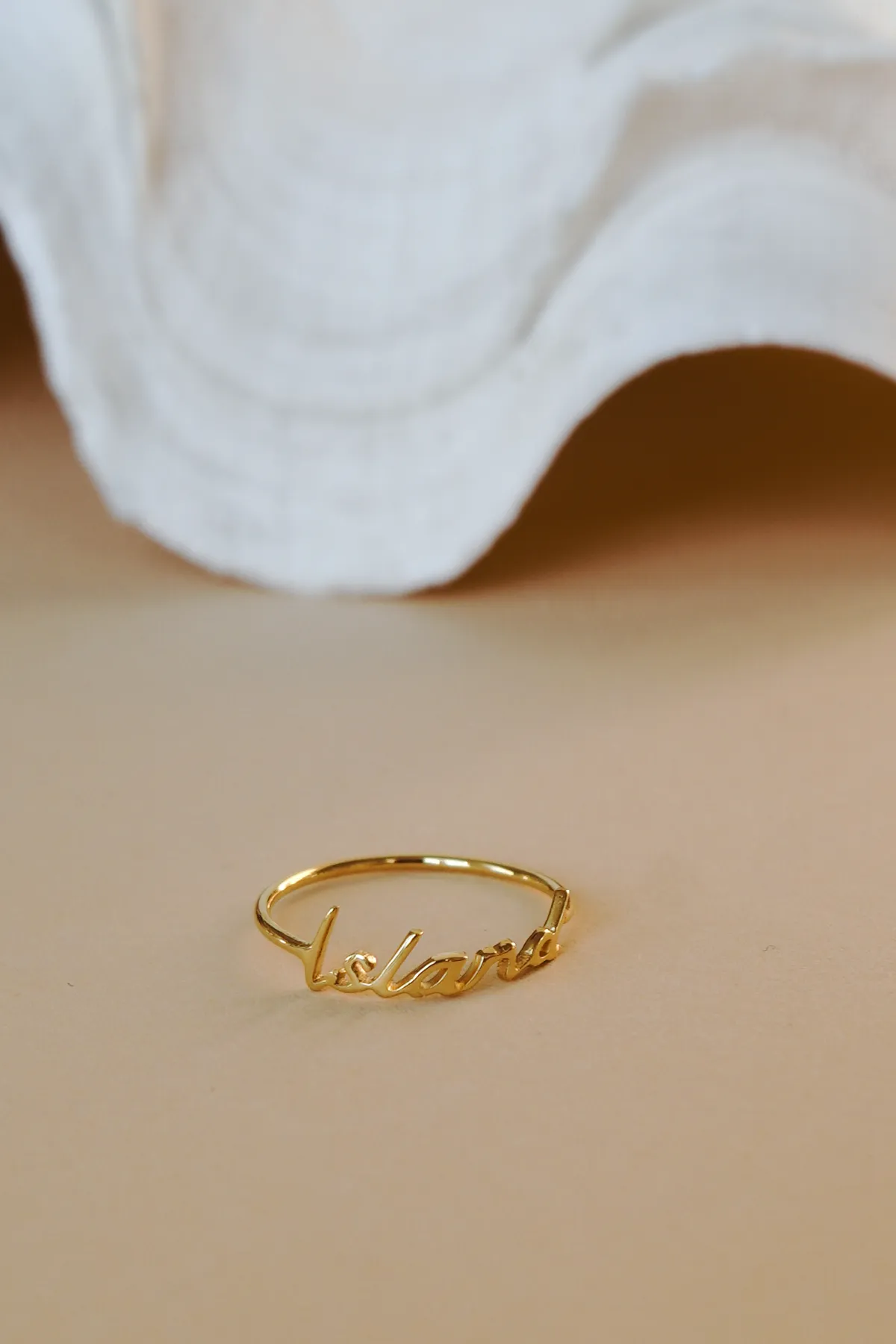 Island ring gold plated