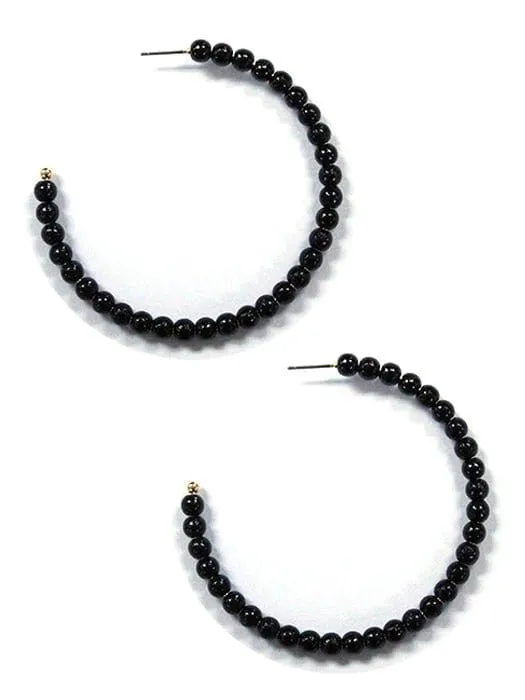 KE8822 Huxley Beaded C Shape Hoop Earrings