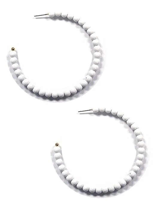 KE8822 Huxley Beaded C Shape Hoop Earrings