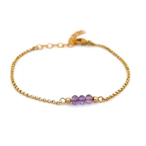 L'amethyste triplet bracelet - natural amethyst