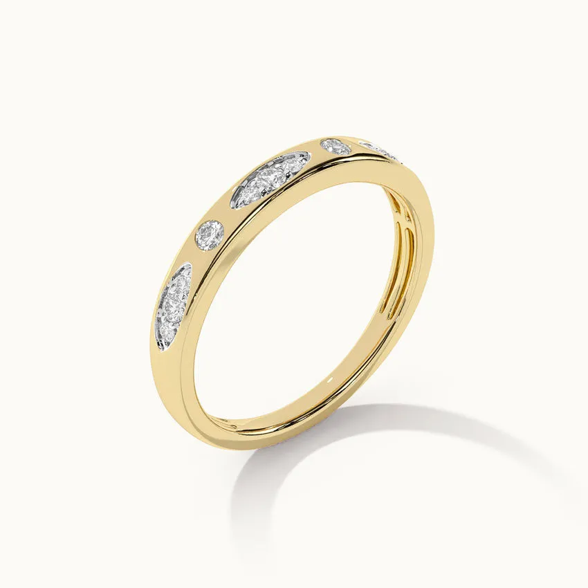 Leafy Diamond Stackable Band