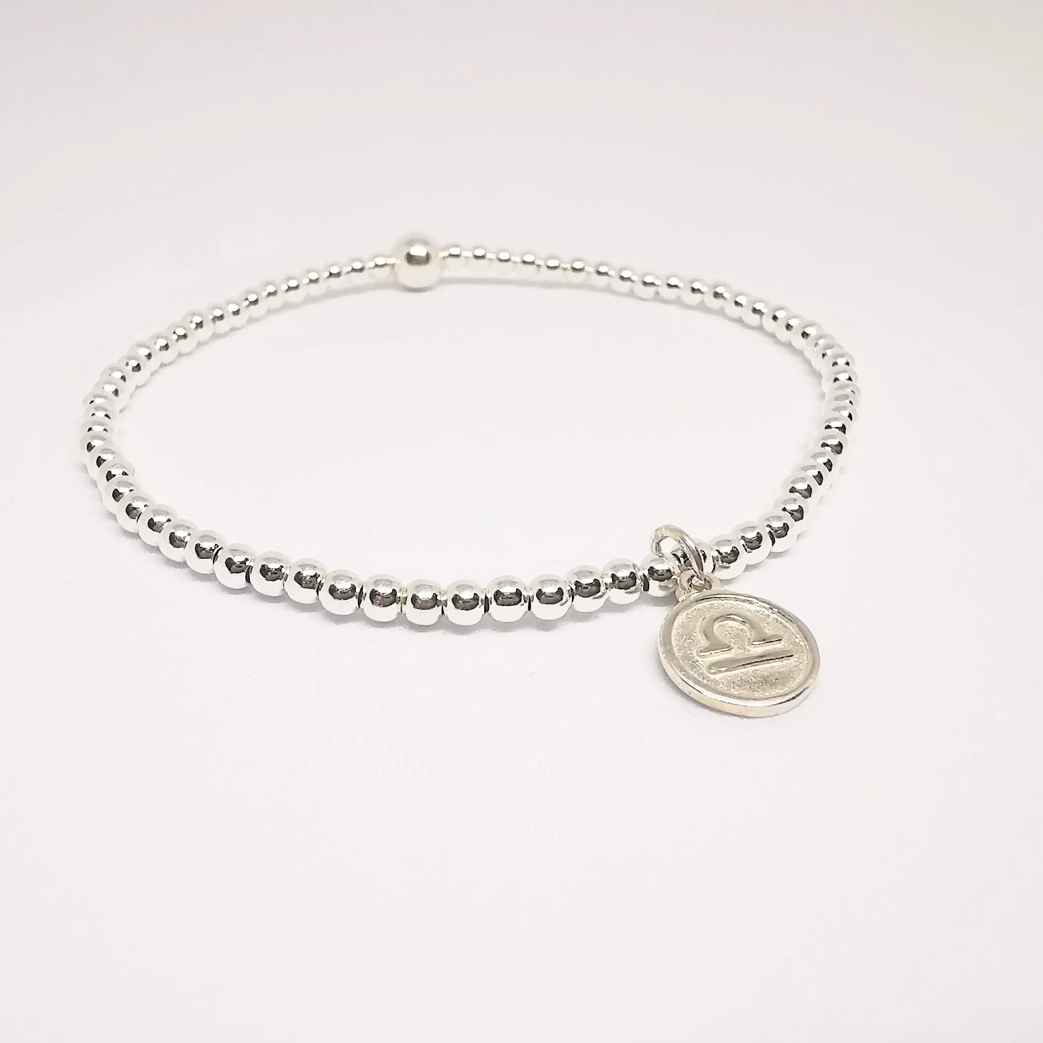 LIBRA Silver Beaded Bracelet