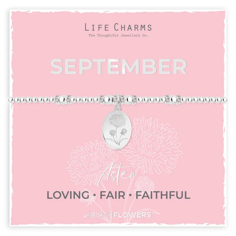 Life Charms - September Birth Flower Bracelet