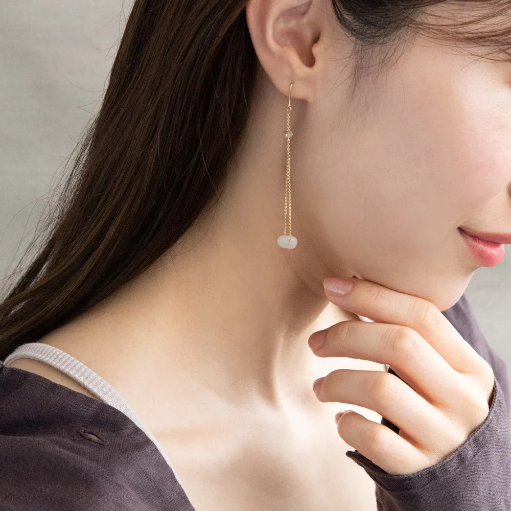 Long Drop Gemmed Earrings