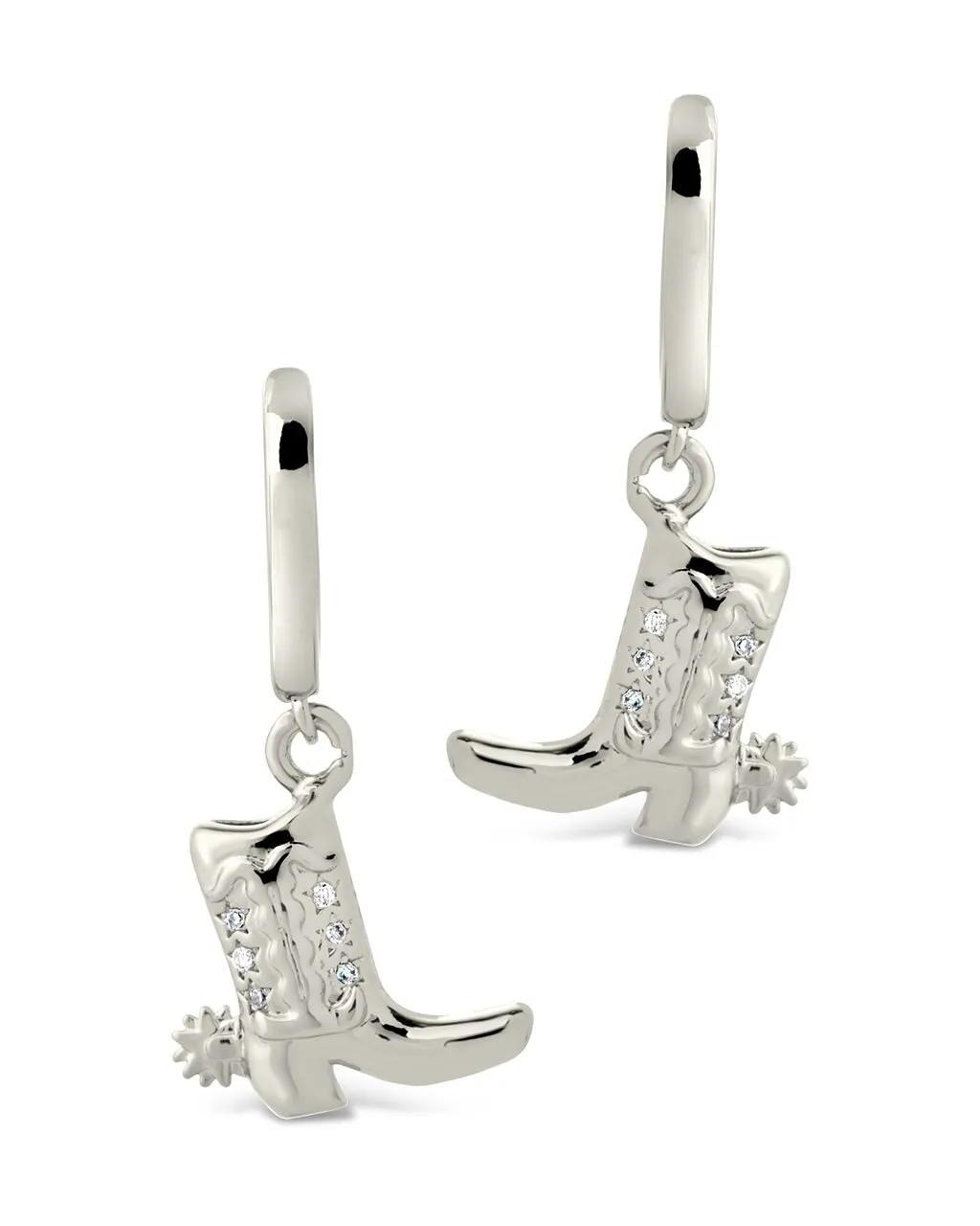 Loretta CZ Cowboy Boot Micro Hoop Earrings