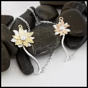 Lotus Pendant in Sterling Silver and Gold