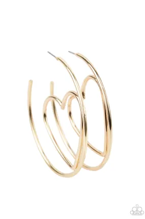 Love At First BRIGHT Gold Hoop Earrings - Paparazzi Accessories