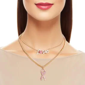 Love Pink Ribbon Chain