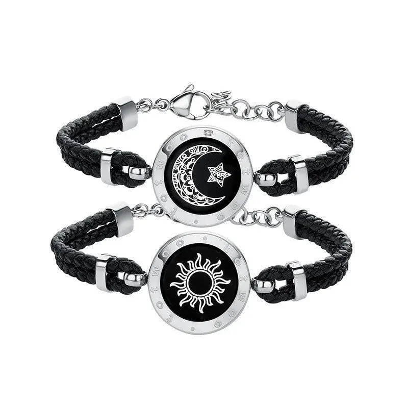 Lovers Sun-Moon Smart Sensing Couple Bracelet