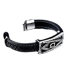 Masonic Leather Bracelet for Men - Retro Titanium Steel Fashion Accessory