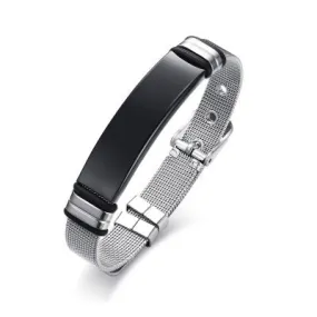 Men's Black Bent Titanium Steel Bracelet