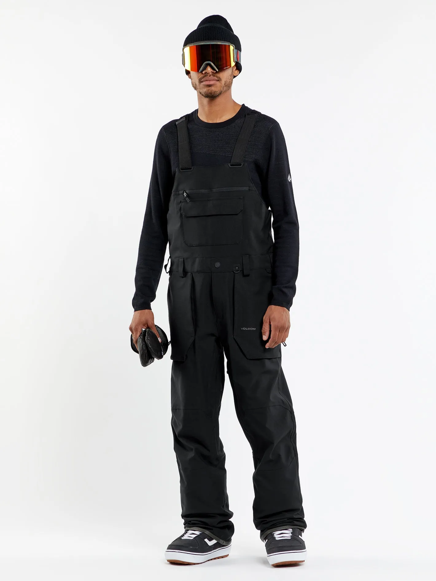 Mens Roan Bib Overalls - Black