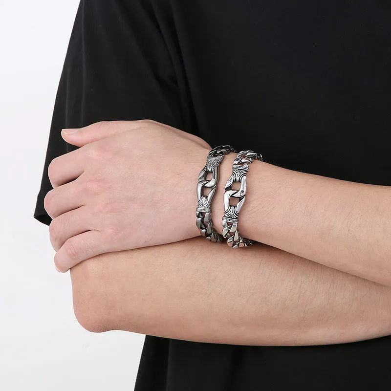 Men's Vintage-inspired Stainless Steel Bracelet - Wholesale Titanium Steel Fashion Accessory