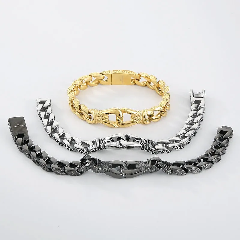 Men's Vintage-inspired Stainless Steel Bracelet - Wholesale Titanium Steel Fashion Accessory