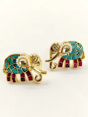 Miami Majenta Elephant Kundan Toe Ring