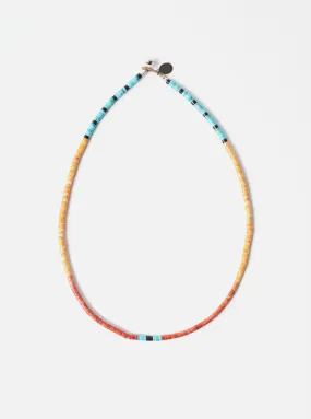 Mikia Heishi Bead Necklace in Spiny Oyster/Sponge Coral/Turqoise