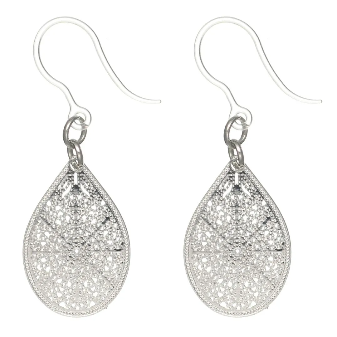 Mini Stained Glass Dangles Hypoallergenic Earrings for Sensitive Ears Made with Plastic Posts