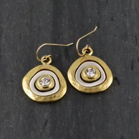 Mixed Metal Gold Medallion Earrings - GF wire