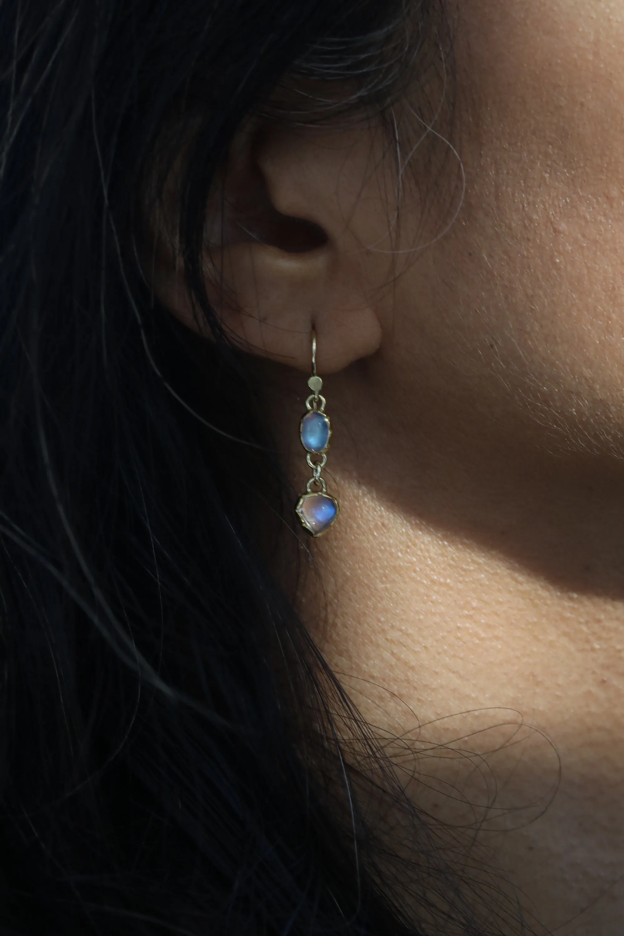 Mixed Moonstone Drop Earrings