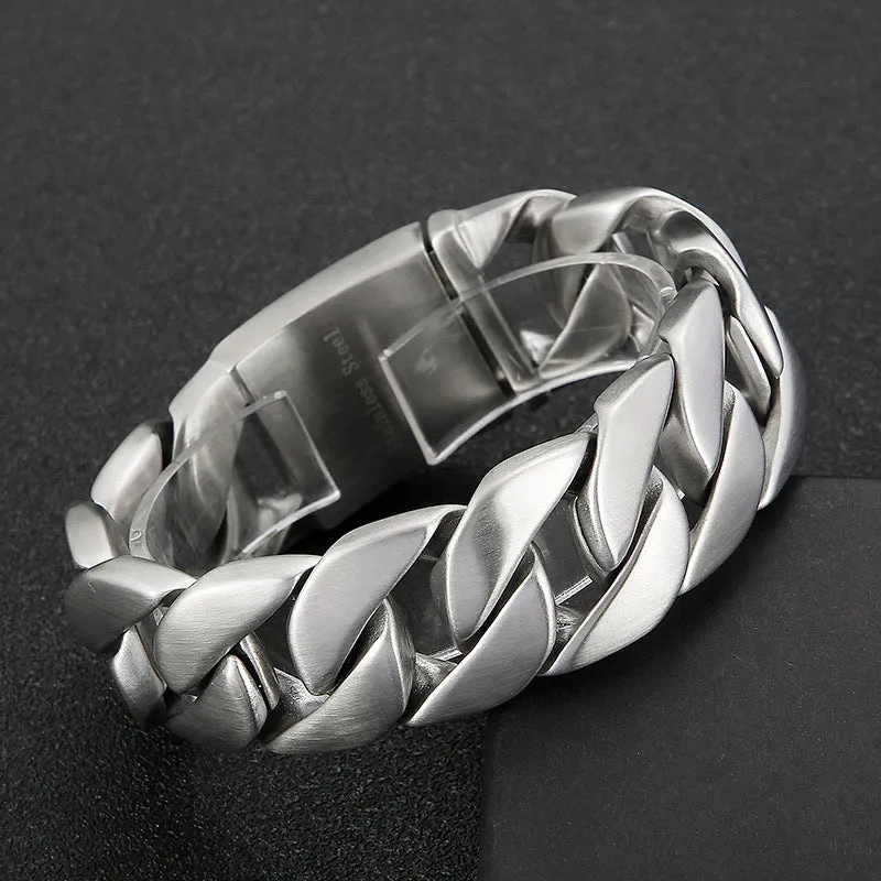 Modern Geometric Titanium Steel Bracelet for Men by Planderful Collection