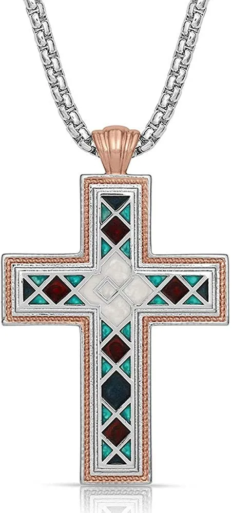 Montana Silversmiths American Legends Mosaic Cross Necklace