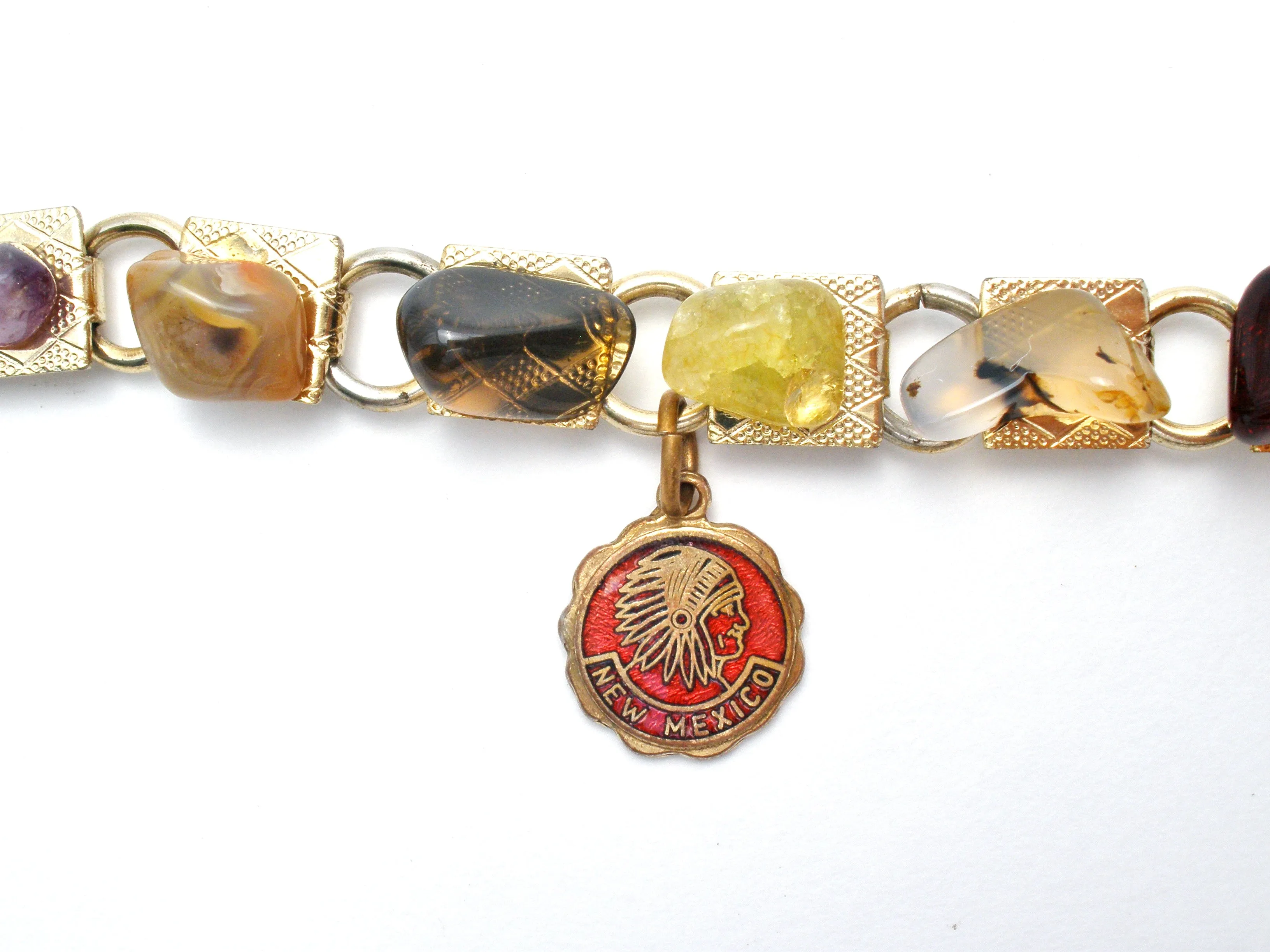 Multi Gemstone Vintage Bracelet 7"