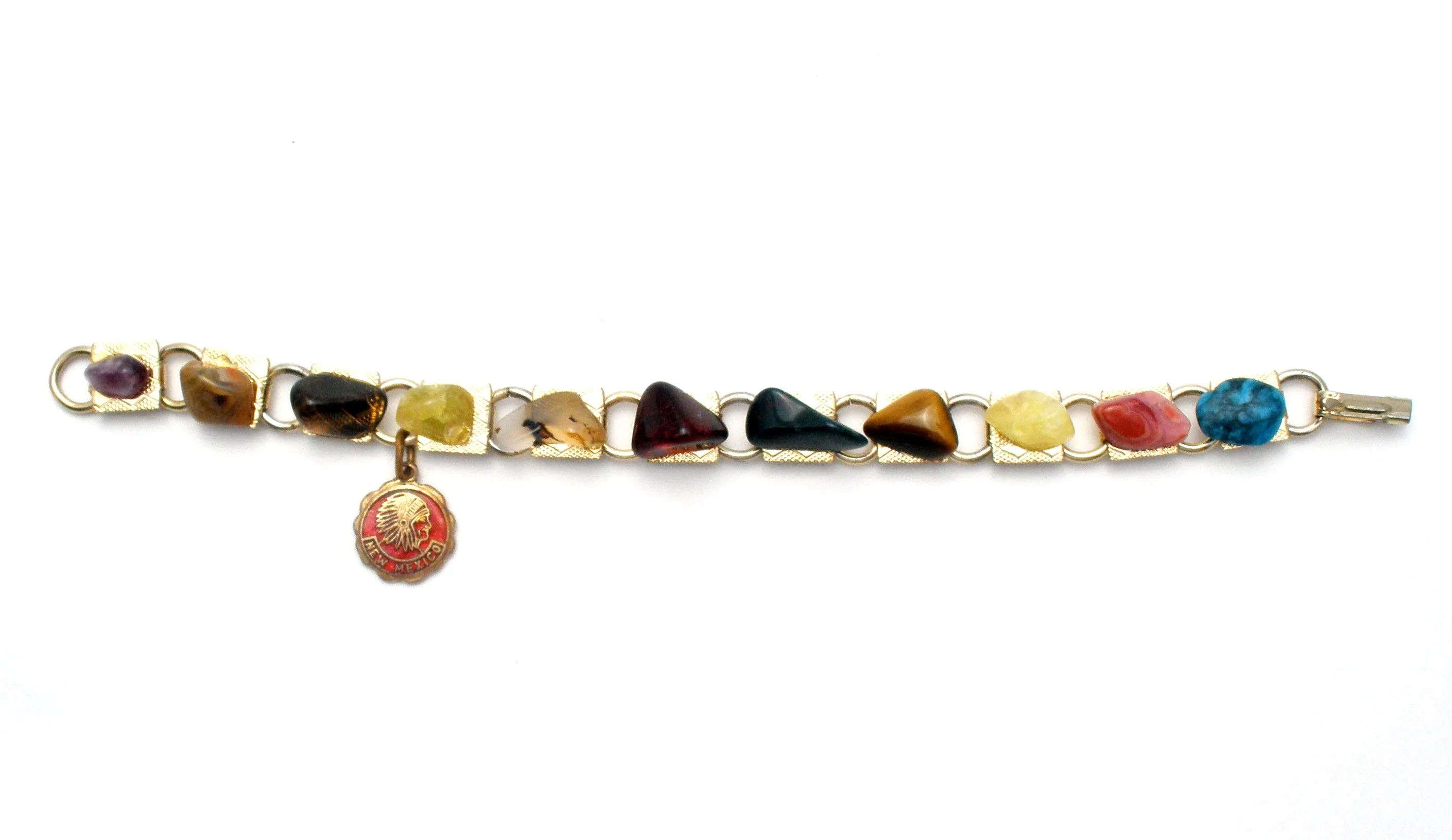 Multi Gemstone Vintage Bracelet 7"