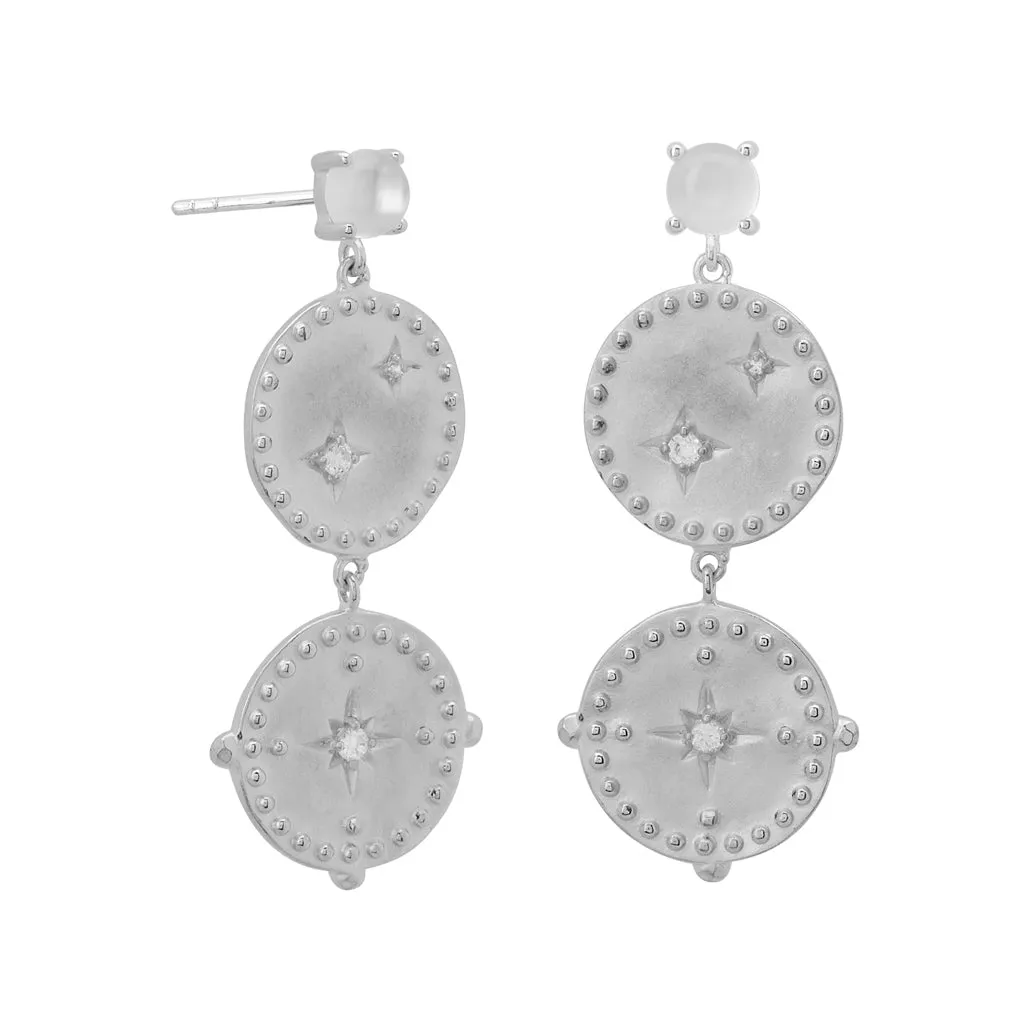 Murkani Double Disc Earrings Sterling Silver