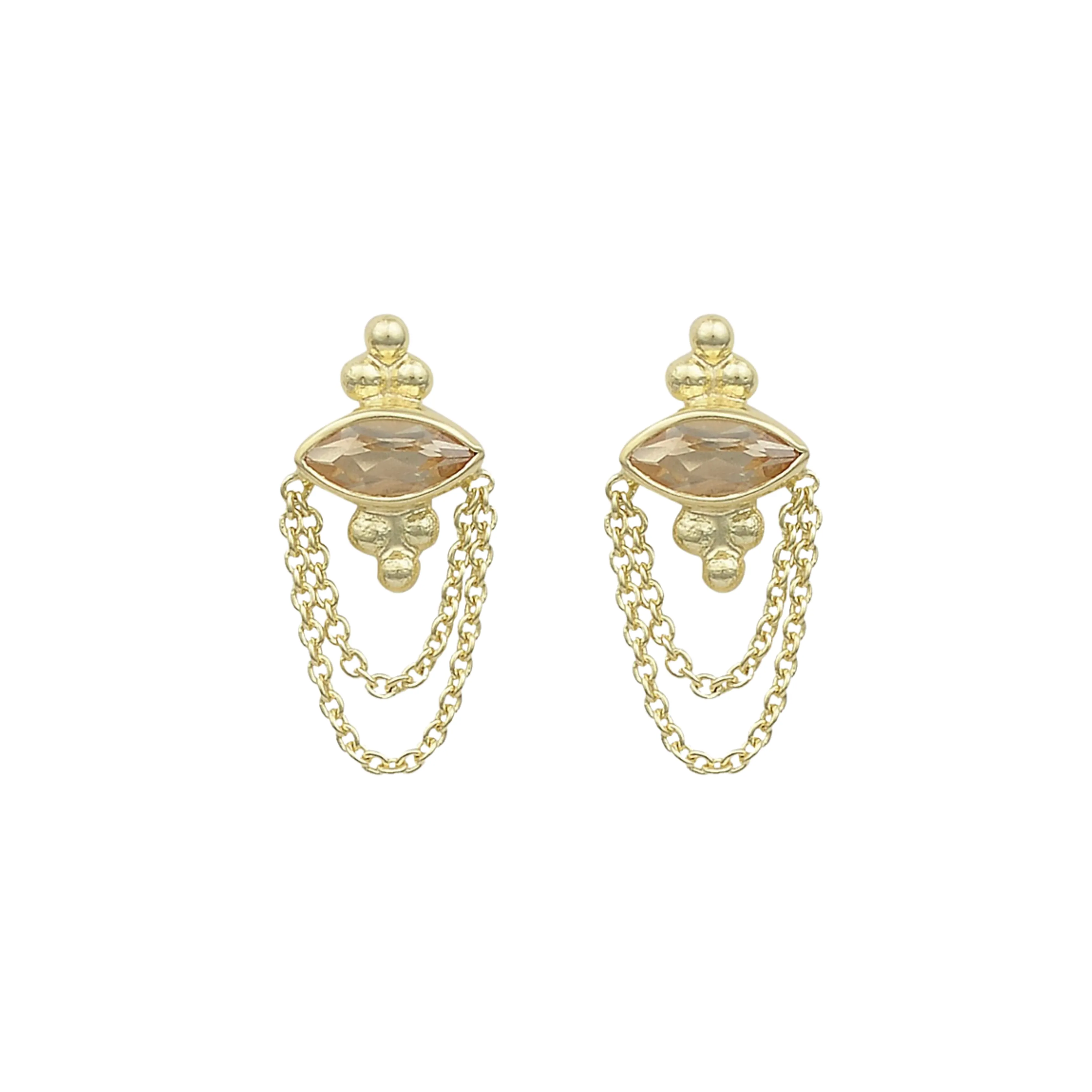 Natalia 14K Gold Vermeil Citrine Studs