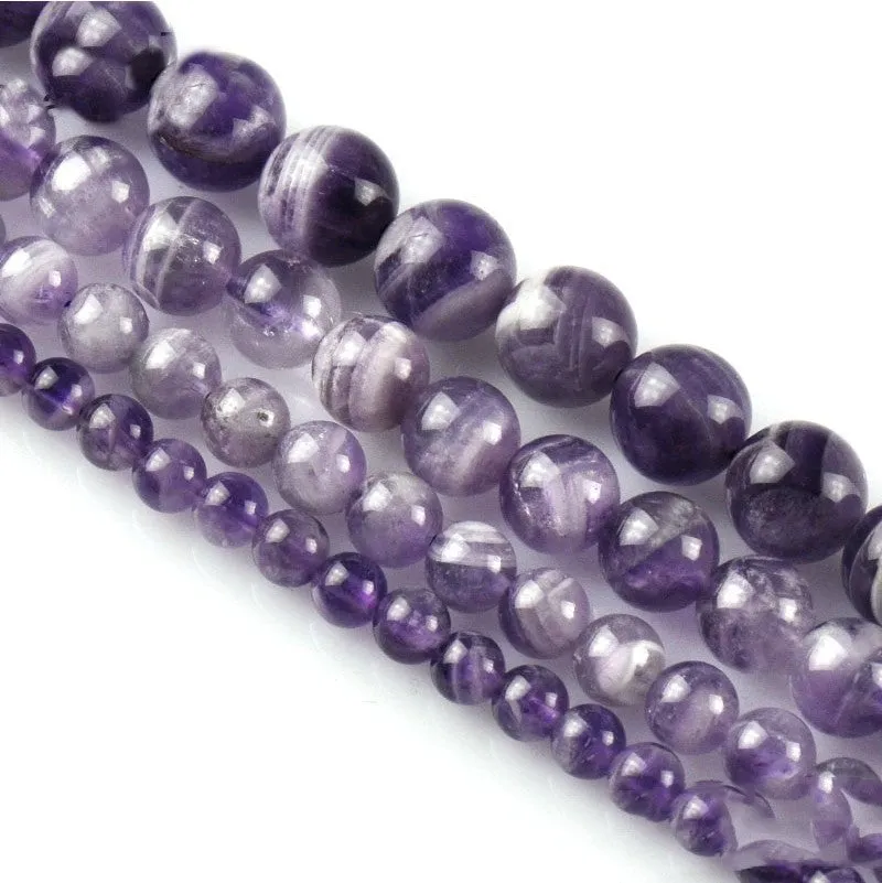 Natural Amethyst Loose Beads Dream Amethyst Semi-Finished Round Beads