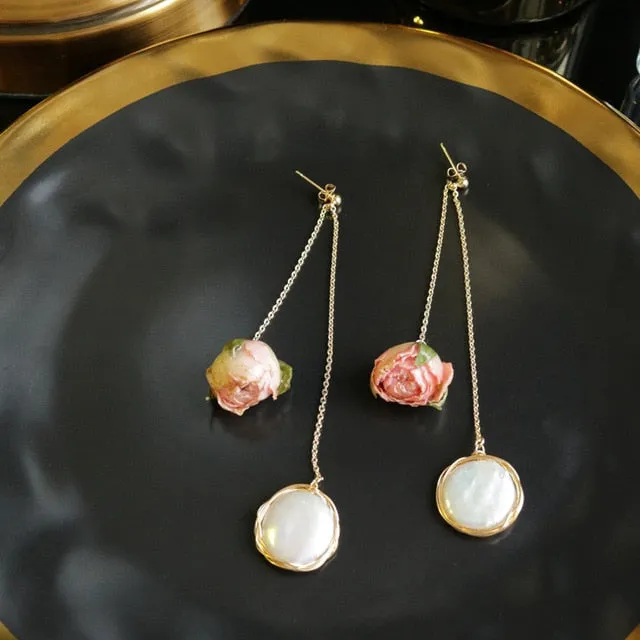 Natural Freshwater Baroque Pearl Dangle Earrings