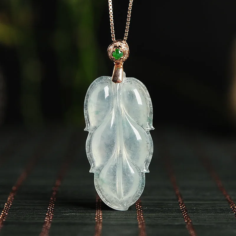 Natural Jade Pendant Jadeite Gold Pendant PT108