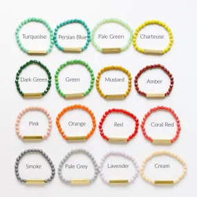 Nest Pretty Things | Colorful Stretchy Bead Bracelets with Brass Tubes Assorted Colors