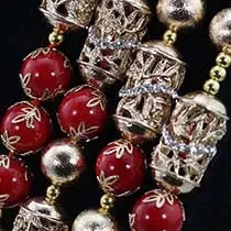 New Design Red Elegant embellished with Gold Balls Bridal Party Jewellery Set