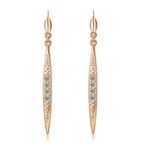 New Fashion Vintage Earrings Rose Gold Plated Austrian Rhinestone Bar Dangle Drop Earrings for women