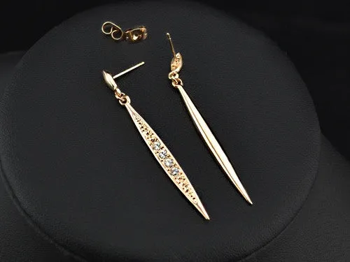 New Fashion Vintage Earrings Rose Gold Plated Austrian Rhinestone Bar Dangle Drop Earrings for women