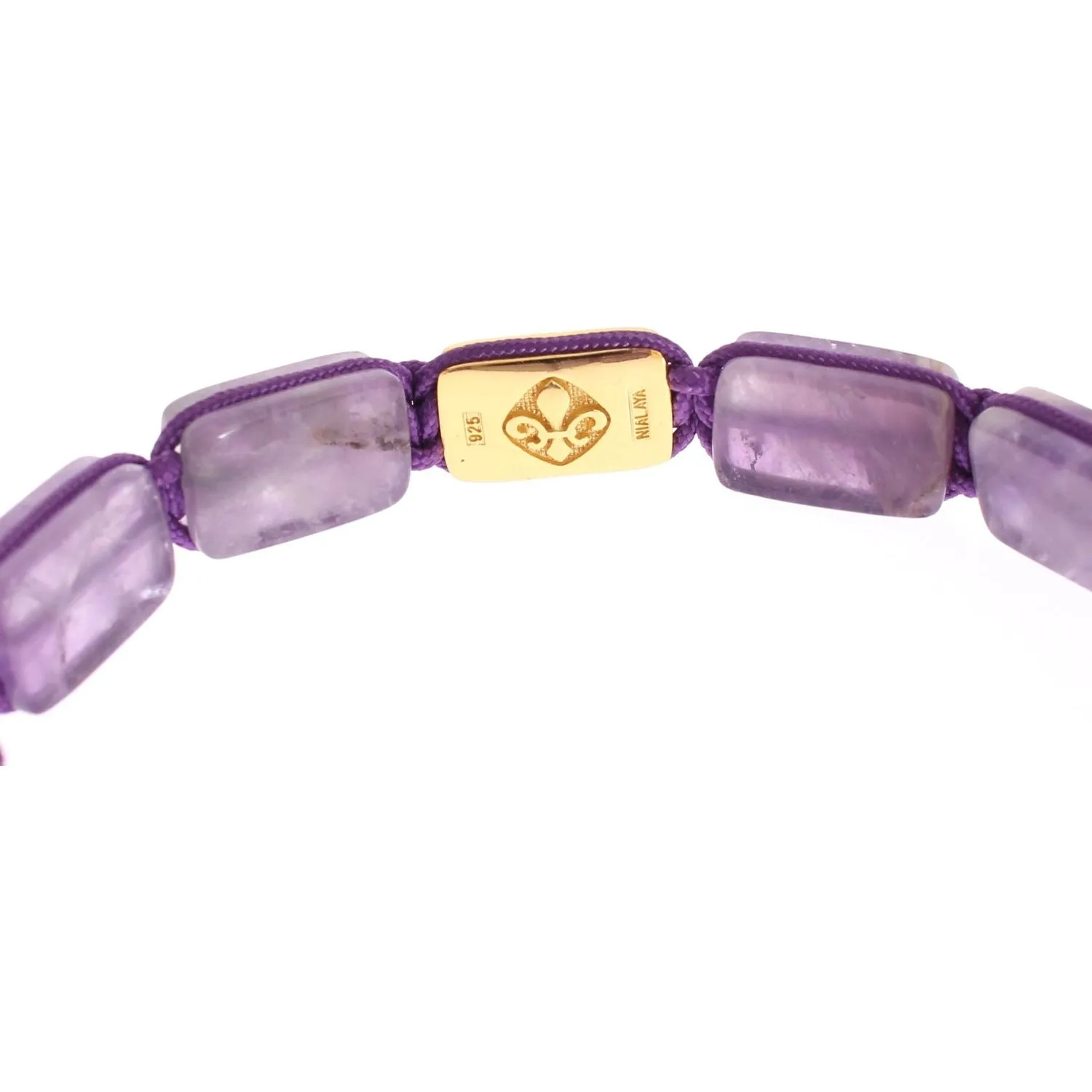 Nialaya Dazzling Diamond Gold-Plated Amethyst Bracelet