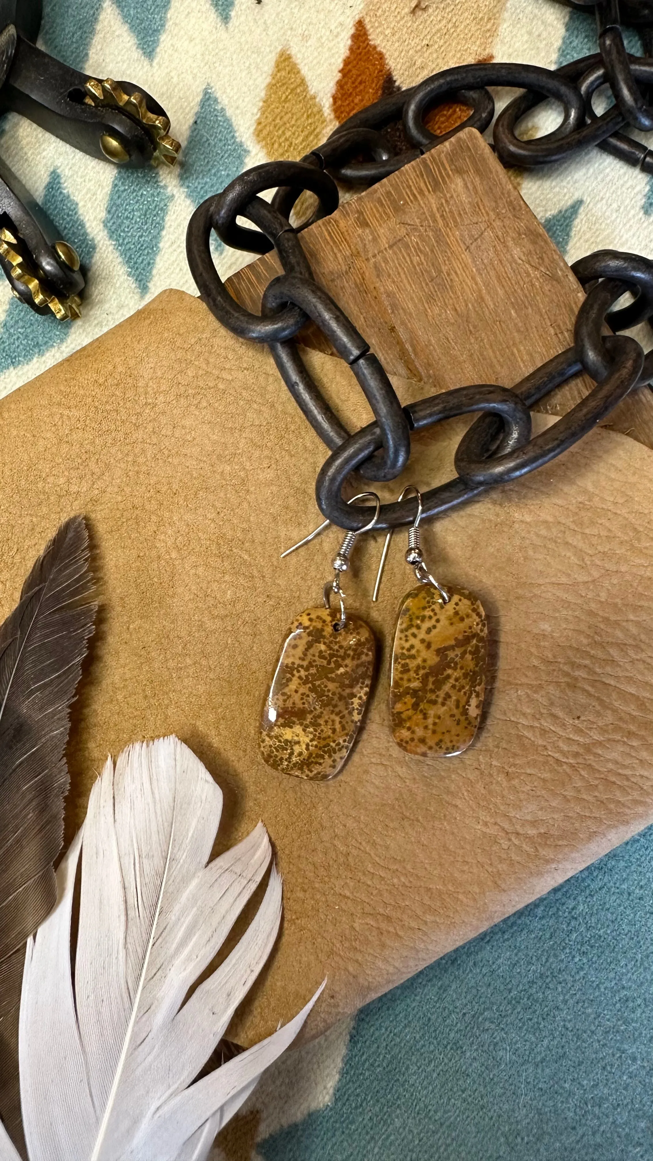 Ocean Jasper Slab Earrings