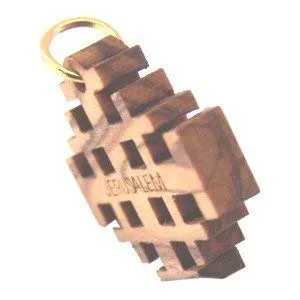 Olive wood Jerusalem Cross Laser Pendant (6cm or 2.36" long )