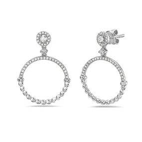 Open Circle Diamond Dangle Earrings