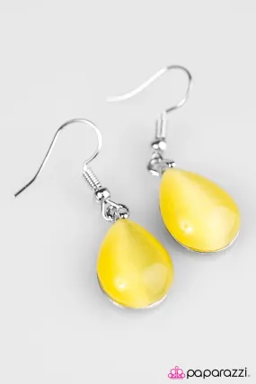 Open Door Jewelry - Drops Of Sunlight - Yellow Earrings - Paparazzi Accessories