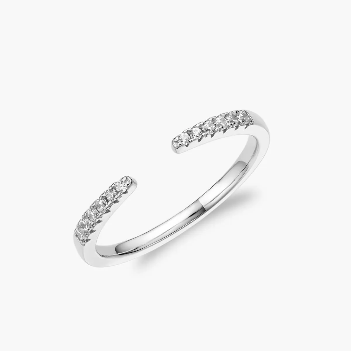 Open Pavé Stacking Ring