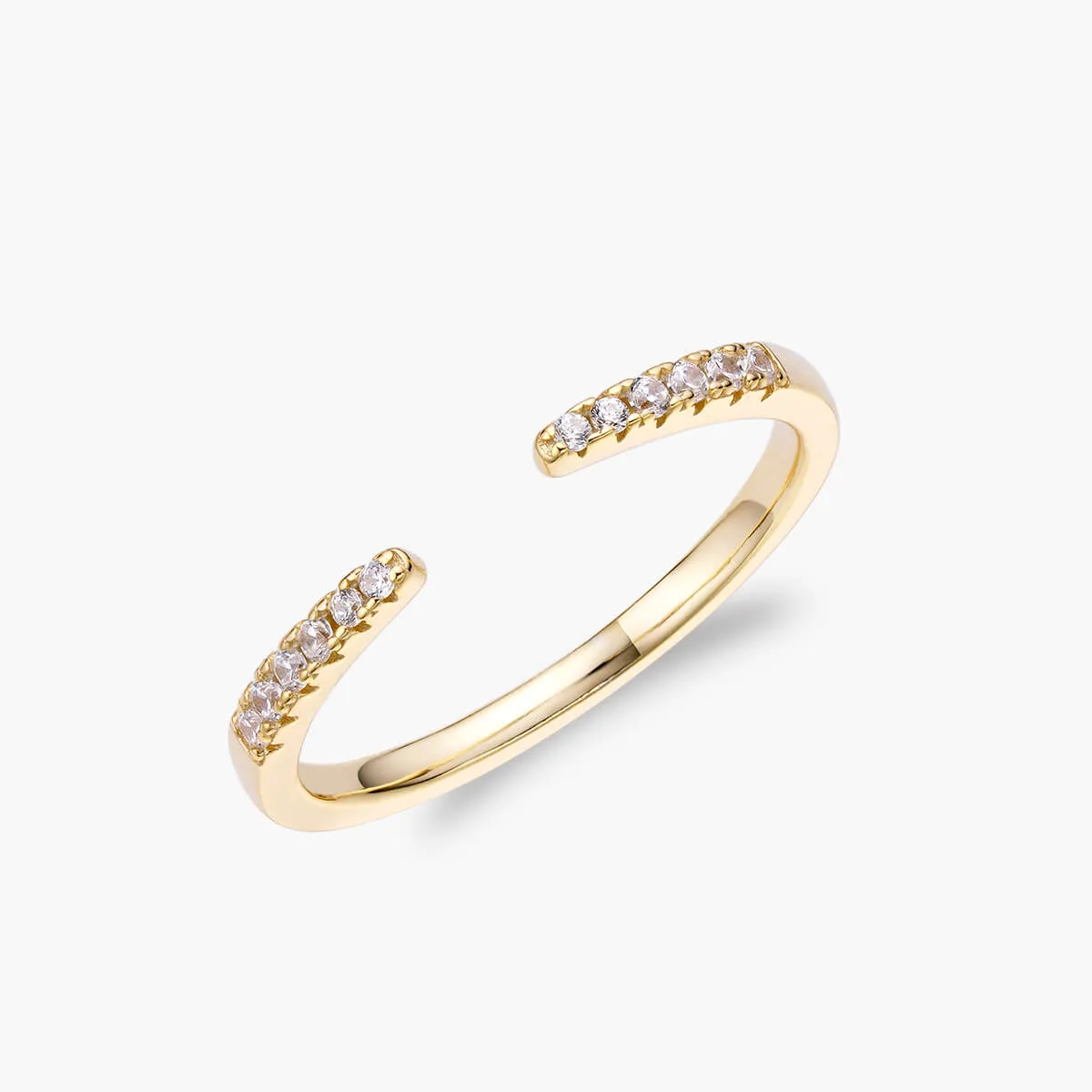 Open Pavé Stacking Ring