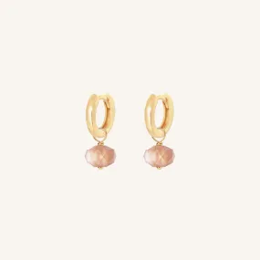 Opulent Orange Moonstone Plain Hoops - Stone of Hope