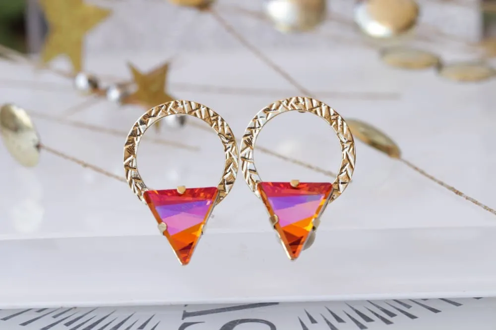 ORANGE PINK EARRINGS