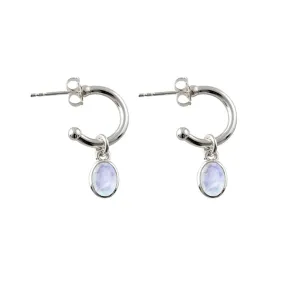 OVAL MOONSTONE HOOPS