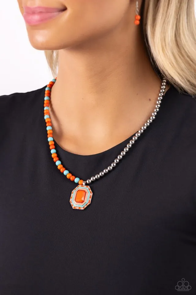 Paparazzi Necklace ~ Contrasting Candy - Orange