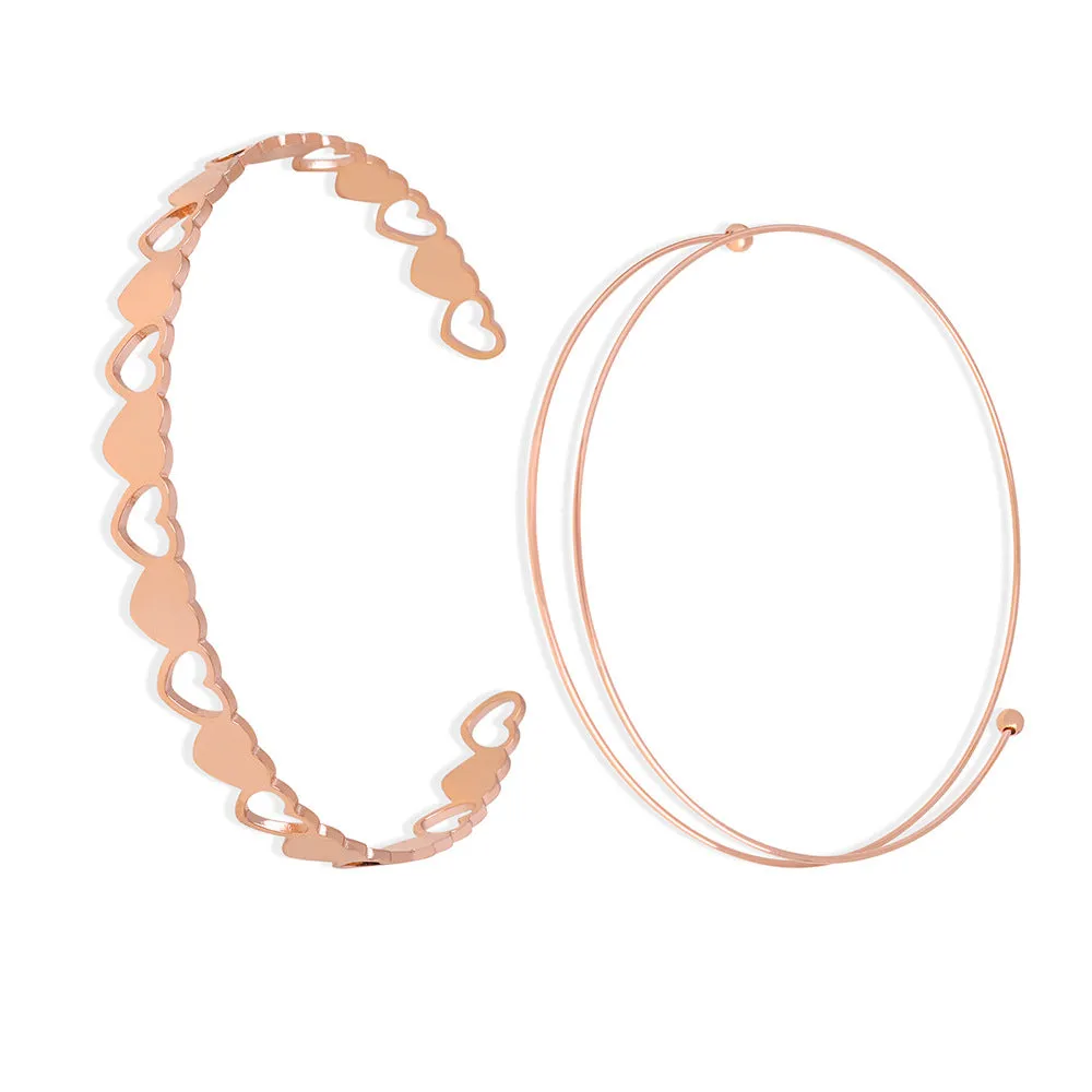 Peach Heart Rose Gold Bracelet with a Touch of Elegance